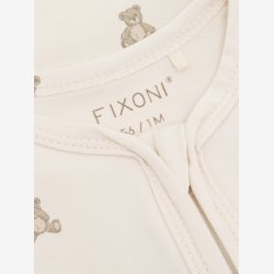 Fixoni - Natdragt m. f�dder hvid m. Bamse print