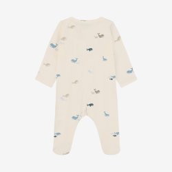 Fixoni - Natdragt m. f�dder. Hvid m. Hval print