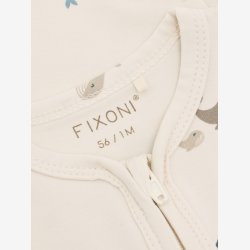 Fixoni - Natdragt m. f�dder. Hvid m. Hval print