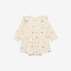 Fixoni - Kjole m. Body Hvid m. Sommerfugl print