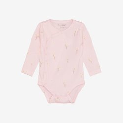 Fixoni - Body m. skr�lukning lyser�d m. Blomst print � Lang �rmet