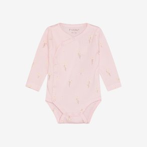 Fixoni - Body m. skr�lukning lyser�d m. Blomst print � Lang �rmet