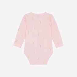 Fixoni - Body m. skr�lukning lyser�d m. Blomst print � Lang �rmet