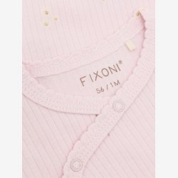 Fixoni - Body m. skr�lukning lyser�d m. Blomst print � Lang �rmet