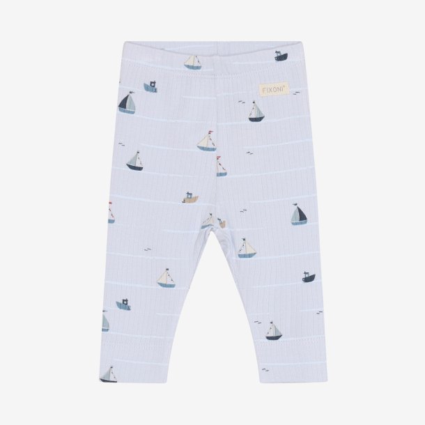 Fixoni - Leggings Lysebl� m. Skibs print