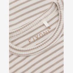 Fixoni - Body Stribet Hvid/Brun m. Lange �rmer