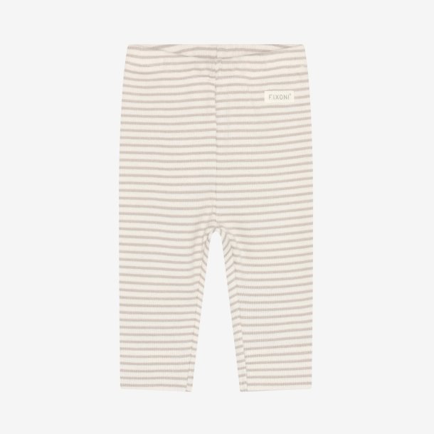 Fixoni - Leggings Stribet Hvid/Brun