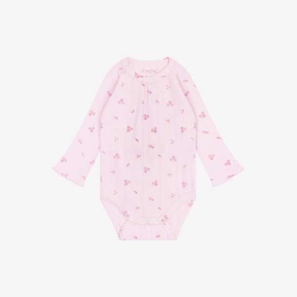 Fixoni - Body m. Lange �rmer - Pointelle m. blomsterprint - Lyser�d