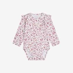 Fixoni - Body m. Lange �rmer - Blomsterprint - Hvid