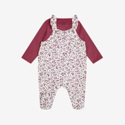 Fixoni - S�t m. Body &amp; Romper m. Blomsterprint - Bordeaux