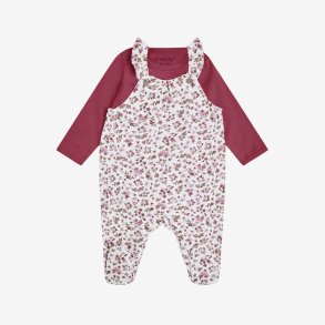 Fixoni - S�t m. Body & Romper m. Blomsterprint - Bordeaux