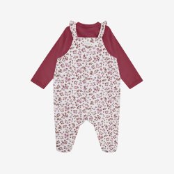 Fixoni - S�t m. Body &amp; Romper m. Blomsterprint - Bordeaux