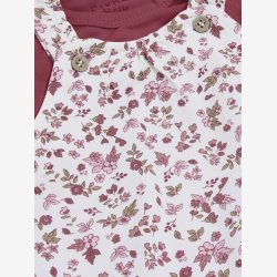 Fixoni - S�t m. Body &amp; Romper m. Blomsterprint - Bordeaux