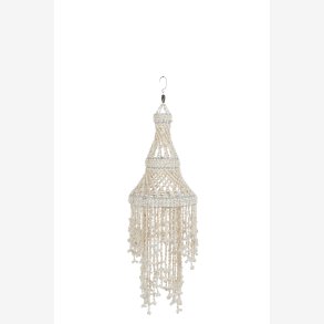 J-Line - Slot Vindspil m. skaller Hvid 20x20x70cm.