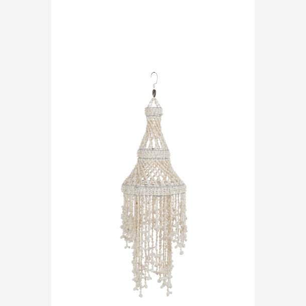 J-Line - Slot Vindspil m. skaller Hvid 20x20x70cm.