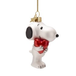 Vondels - Glaskugle Snoopy m. hjerte Inkl. gaveske 11 cm