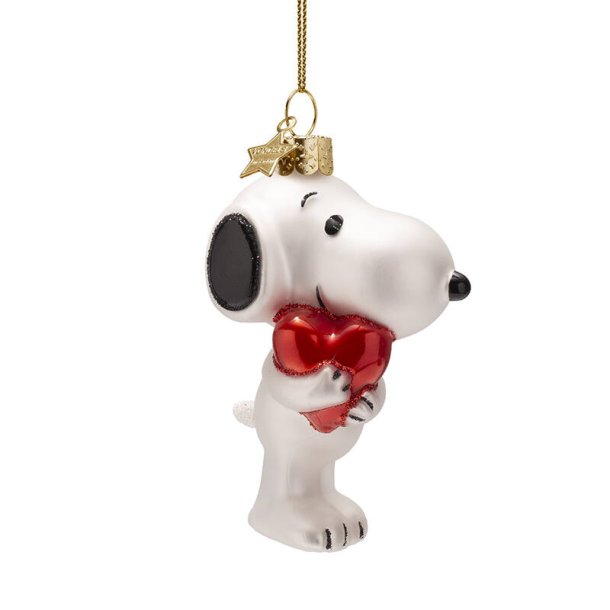 Vondels - Glaskugle Snoopy m. hjerte Inkl. gaveske 11 cm