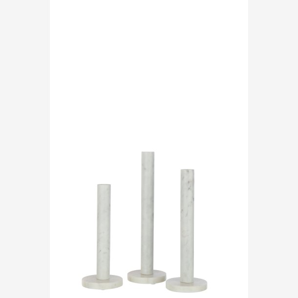 J-Line - Lysetsager s�t/m 3 Marmorhvid 12.5x12,5x40cm.