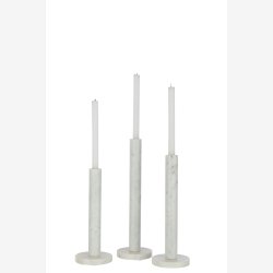 J-Line - Lysetsager s�t/m 3 Marmorhvid 12.5x12,5x40cm.