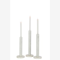 J-Line - Lysetsager s�t/m 3 Marmorhvid 12.5x12,5x40cm.