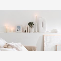 J-Line - Lysetsager s�t/m 3 Marmorhvid 12.5x12,5x40cm.