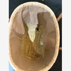 Madam Gr�skar - Strandtaske Lysegr�n/sand 38x29 cm.