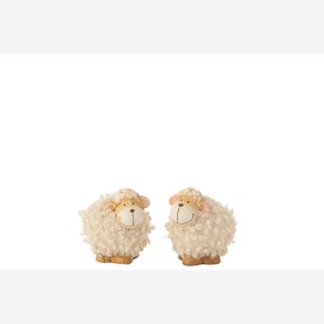 J-Line - Fr figur m/pels Beige/Brun H: 9,5 L: 8,5 B: 6 cm. Porceln 