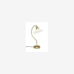 PR HOME - Axel bordlampe, hvid/messing, 25 cm