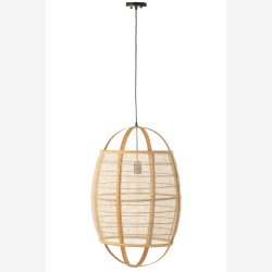 J-Line - Loftlampe Bambus/Bomuld/h�r/polyester Naturlig 43x43x66cm.