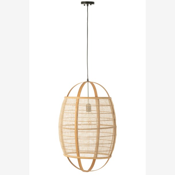 J-Line - Loftlampe Bambus/Bomuld/h�r/polyester Naturlig 43x43x66cm.