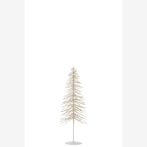 J-Line - Juletr m/glitter Hvid/Slv H: 32 : 10 cm.