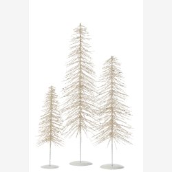 J-Line - Juletr m/glitter Hvid/Slv H: 58 : 18 cm.