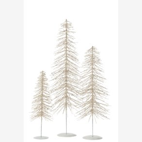 J-Line - Juletr m/glitter Hvid/Slv H: 58 : 18 cm.