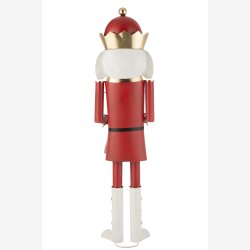 J-Line - Nddeknkker m/tromme jern Rd/Guld H: 174 cm.