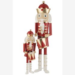 J-Line - Nddeknkker m/tromme jern Rd/Guld H: 174 cm.