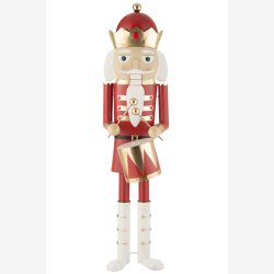 J-Line - Nddeknkker m/tromme jern Rd/Guld H: 174 cm.