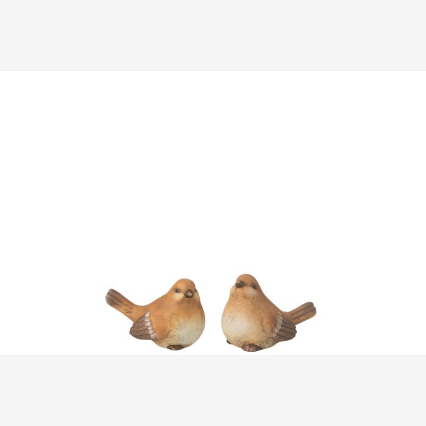 J-Line - Fugl Figur Brun Porceln L: 10,5 H: 7,5 B: 6,5 cm - 2 Varianter