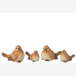 J-Line - Fugl Figur Brun Porceln L: 14,5 H: 10 B: 9 cm - 2 Varianter