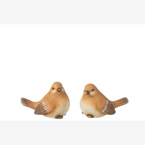J-Line - Fugl Figur Brun Porceln L: 14,5 H: 10 B: 9 cm - 2 Varianter