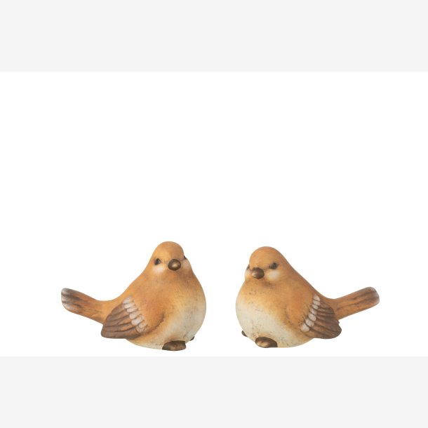 J-Line - Fugl Figur Brun Porceln L: 14,5 H: 10 B: 9 cm - 2 Varianter