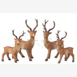 J-Line - Hjorte figur m/jute sljfe, Porceln H: 28 L: 18,5 B: 9 cm. 