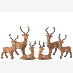 J-Line - Hjorte figur m/jute sljfe, Porceln H: 28 L: 18,5 B: 9 cm. 