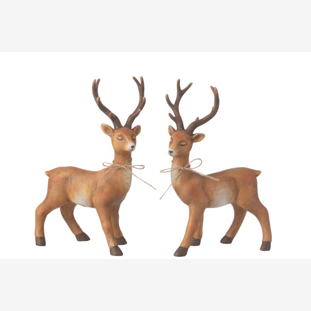 J-Line - Hjorte figur m/jute sljfe, Porceln H: 28 L: 18,5 B: 9 cm. 