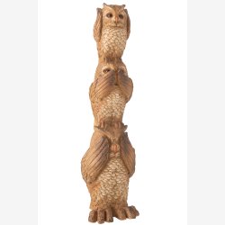 J-Line - Ugle figur "ikke se, ikke hre, ikke tale" Poly H: 93 cm.