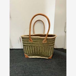 Madam Gr�skar - Strandtaske M�rkegr�n 41x26cm.
