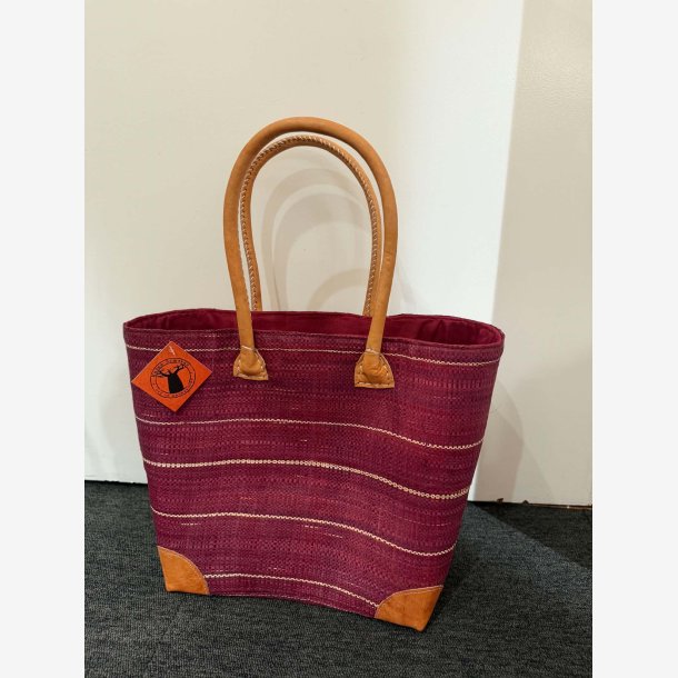 Madam Gr�skar - Strandtaske Pink/lilla 40x30 cm.