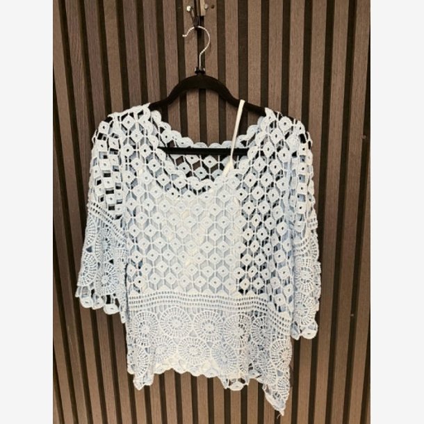 Strik m. top Lysebl� Onesize