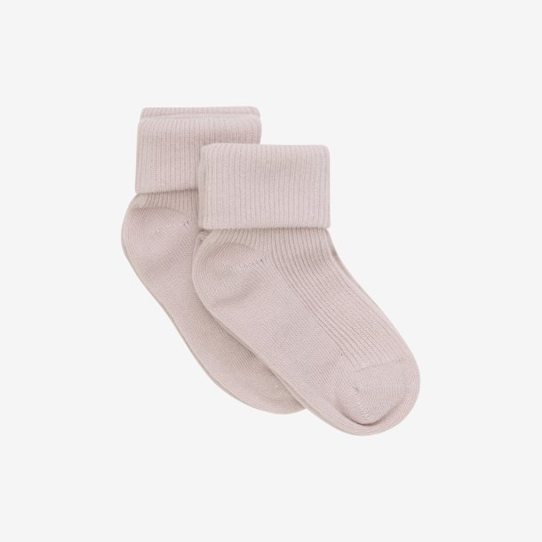 Minymo - Baby Rib-sokker m. fold - Lyser�d - (2-pak)