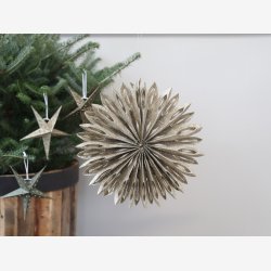 Chic Antique papirstjerne m/glimmer : 25cm. 