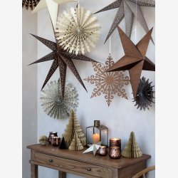 Chic Antique papirstjerne m/glimmer : 25cm. 